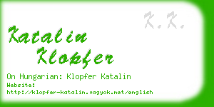 katalin klopfer business card